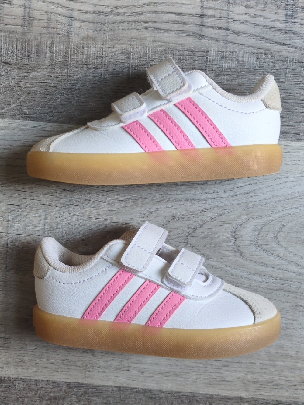 Adidas VL Court 3.0 Toddler Shoes - Size 6 White/Pink